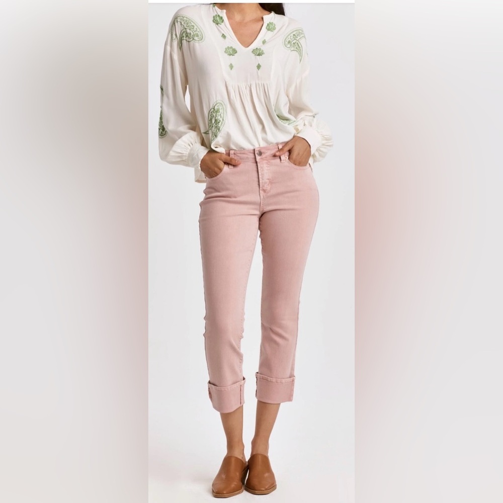 Dear John Blaire Straight Cropped Jeans Size 30 Blush Pink